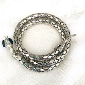 Wrap Around Silver Colored Snake Bracelet Anklet